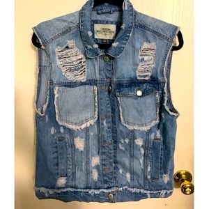 Ashley Vintage Distressed Jean Vest